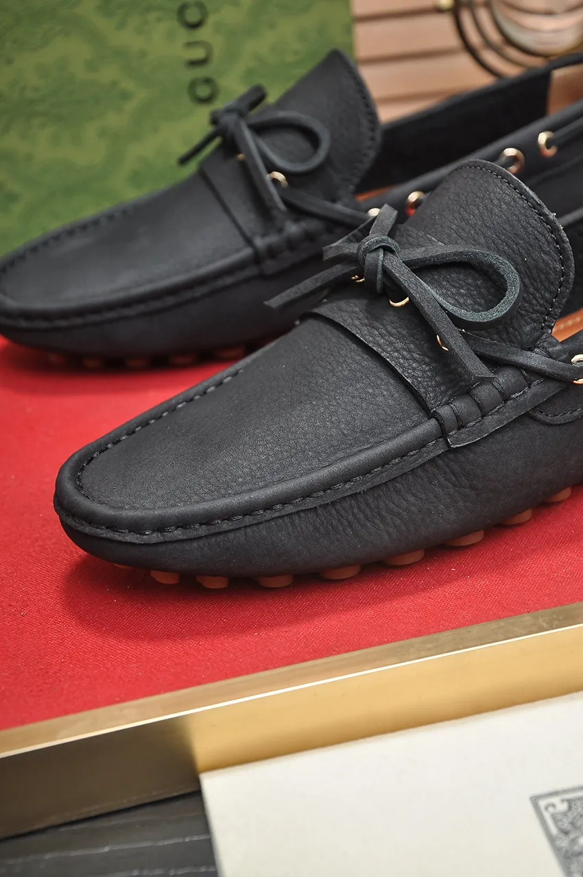 Men's Men's Shoes💰420💶【GUCCI】 (High-end Niuli) New 🍀Gucci*——Gucci Doudou Shoes! Made of imported original cowhide, the inner top layer is comfortable cowhide lining! Original wear-resistant rubber outsole! High quality products! Code number 38-44!